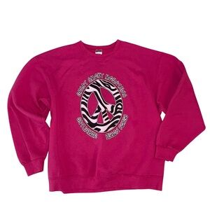 Great Smoky Mountains Sweatshirt XL Pink Zebra Peace Gatlinburg Pigeon Forge